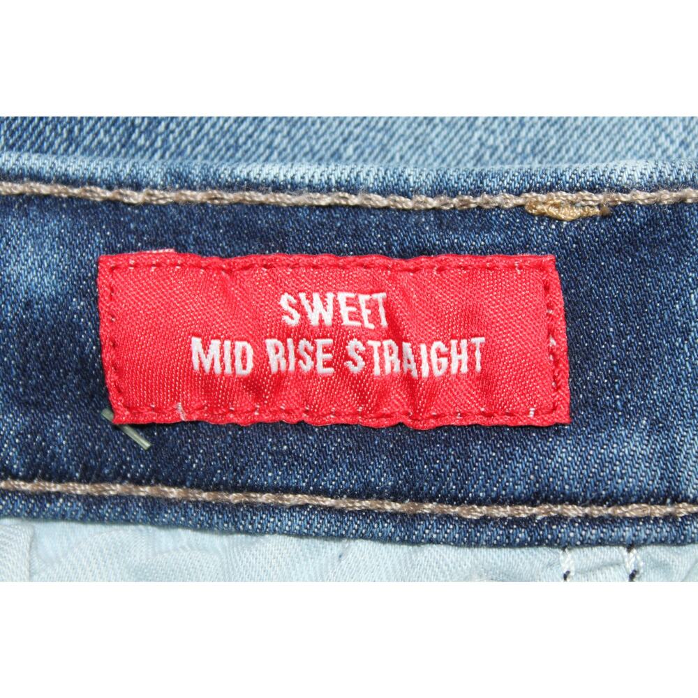 Lucky Brand Legend Sweet Straight Blue Embroidered Mid Rise Denim Jeans Size 12 - Picture 10 of 12